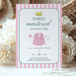 Pink Golf Birthday Invitation Template Girls FirsT