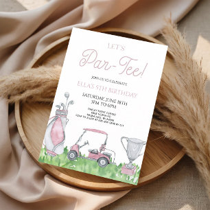 Pink Golf Birthday Par-Tee Girl Invite