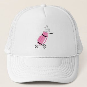 Pink Golf Caddy Trucker Hat