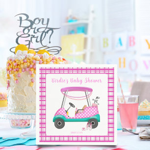 Pink Golf Cart Baby Supplies Baby Shower  Napkin