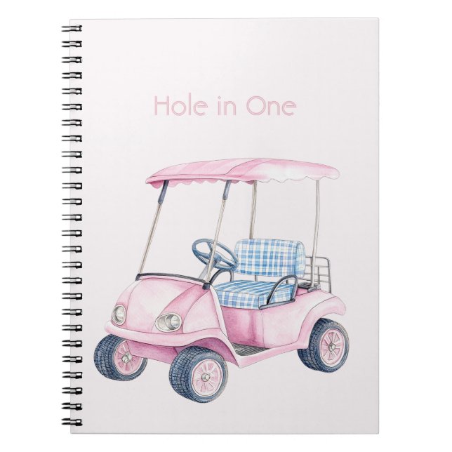Pink Golf Cart Notebook (Front)