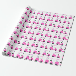 Pink Golf Cart Pattern Wrapping Paper