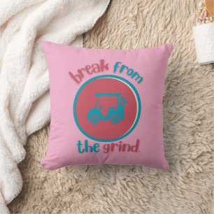 Pink Golf Cart Pillow