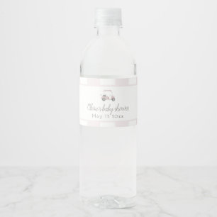 Pink golf cart water bottle label