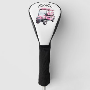 Pink Golf Cart with Name Head Cover