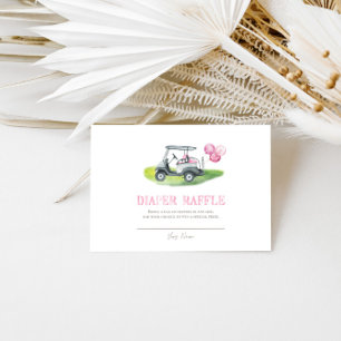 Pink Golf Diaper Raffle Enclosure Card