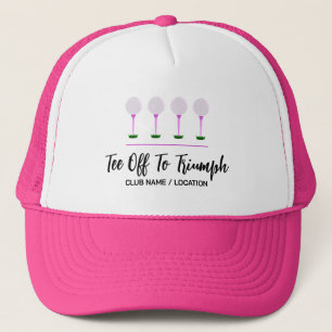 Pink Golf Tees Woman Ladies Golf Hat