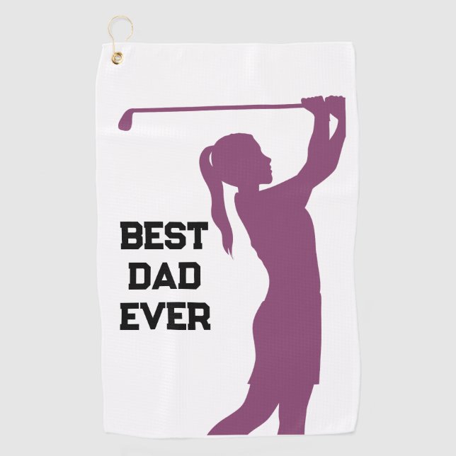 Pink Golfer Silhouette Custom Best golf towels (Front)