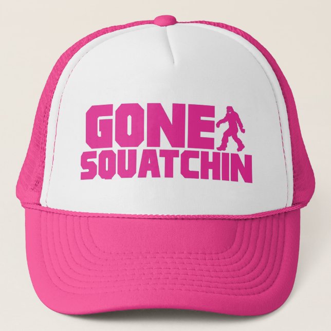 PINK GONE SQUATCHIN Trucker Hat *BEST VERSION* (Front)
