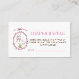 Pink Goose Baby Shower Diaper Raffle Card