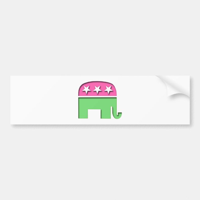 Pink GOP Elephant Bumper Sticker (Front)