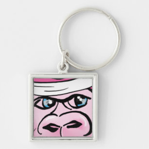Pink Gorilla with Sweatband Key Ring