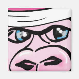 Pink Gorilla with Sweatband Magnet