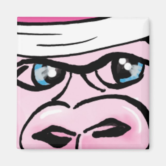 Pink Gorilla with Sweatband Magnet (Front)