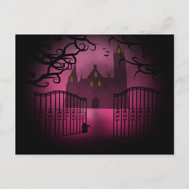 Pink Gothic castle Post Card (Front)