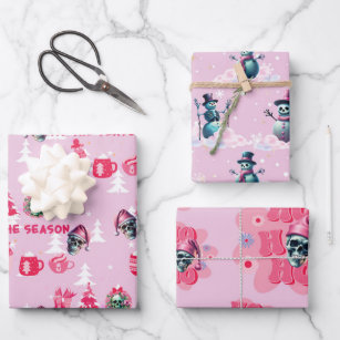 Pink Gothic Christmas Wrapping Paper