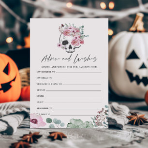 Pink Gothic Floral Skull Advice and Wishes Game