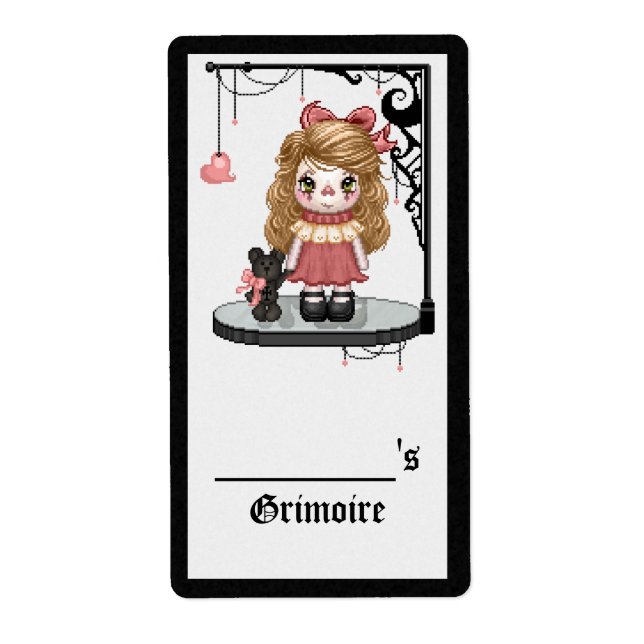 Pink Gothic Love Doll Pixel Art (Front)