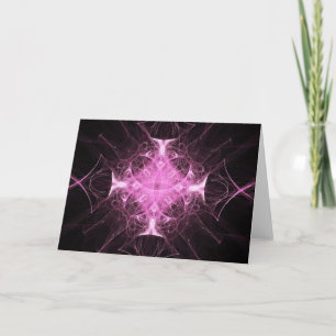 Pink Gothic Princess Fractal Greeting Card