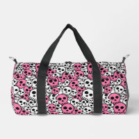 Pink Gothic Skull Pattern Print