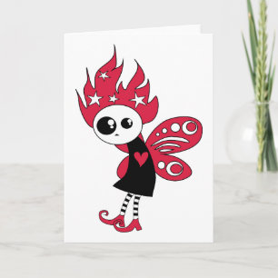 Pink Gothic Xmas Fairy Holiday Card