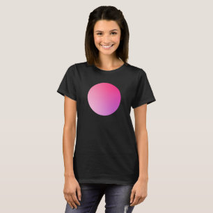 Pink Gradient Circle Vignette Abstract Design T-Shirt