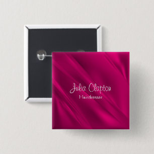 Pink gradient diagonal lines 15 cm square badge