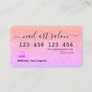 Pink gradient glitter texture credit card style