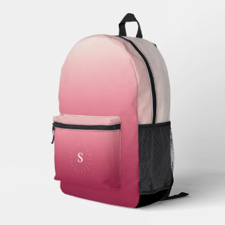 Pink Gradient Initials Print Cut Sew Bag