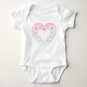 Pink Gradient Lace Heart Baby Bodysuit