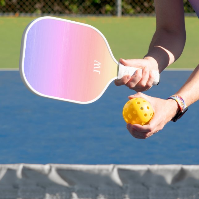 Pink Gradient Monogram Pickleball Paddle (Insitu)