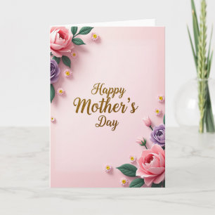 Pink Gradient Mothers Day Card