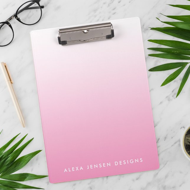 Pink Gradient Ombre Personalised Clipboard (Creator Uploaded)