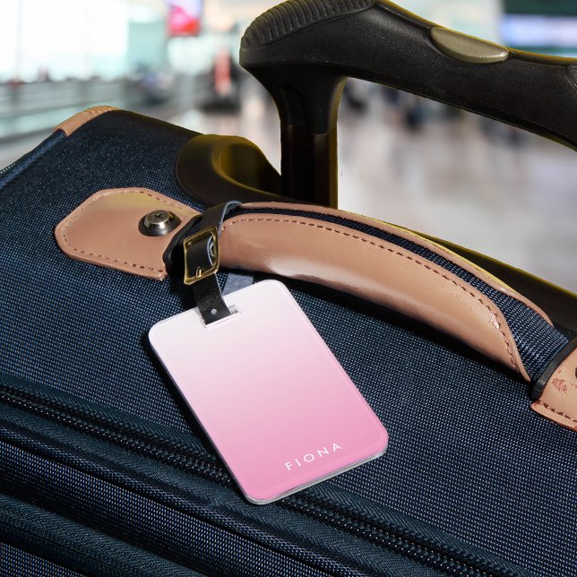 Pink Gradient Ombre Personalised Luggage Tag (Creator Uploaded)
