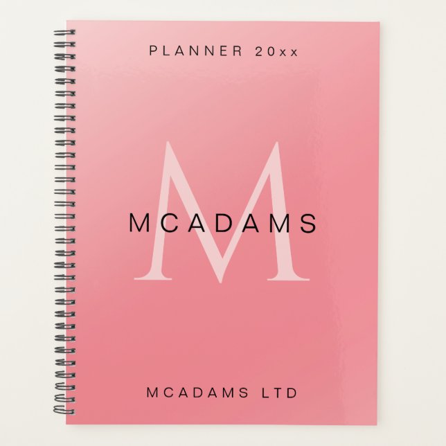 Pink Gradient  Personalised Business  Planner (Front)