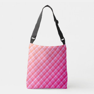 Pink Gradient Plaid Crossbody Bag