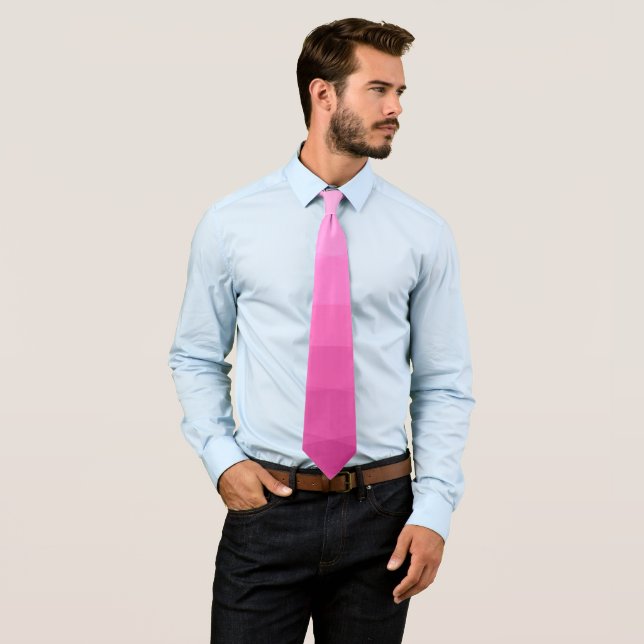 Pink Gradient Polygonal Neck Tie (In Situ)