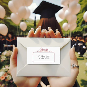 Pink Graduates silhouette Envelope Label