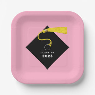 Pink Graduation 2026 Party Paper Plate