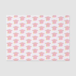 Pink Graduation Cap w/ White Background Gift Tissue Paper