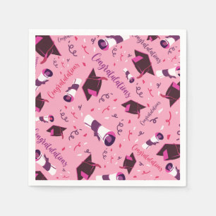 Pink Graduation Congratulations Napkin