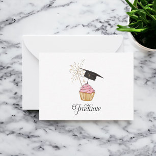 Pink Graduation Cupcake Graduate Card