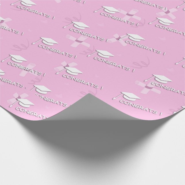 Pink Graduation For Her High School College Wrapping Paper (Corner)