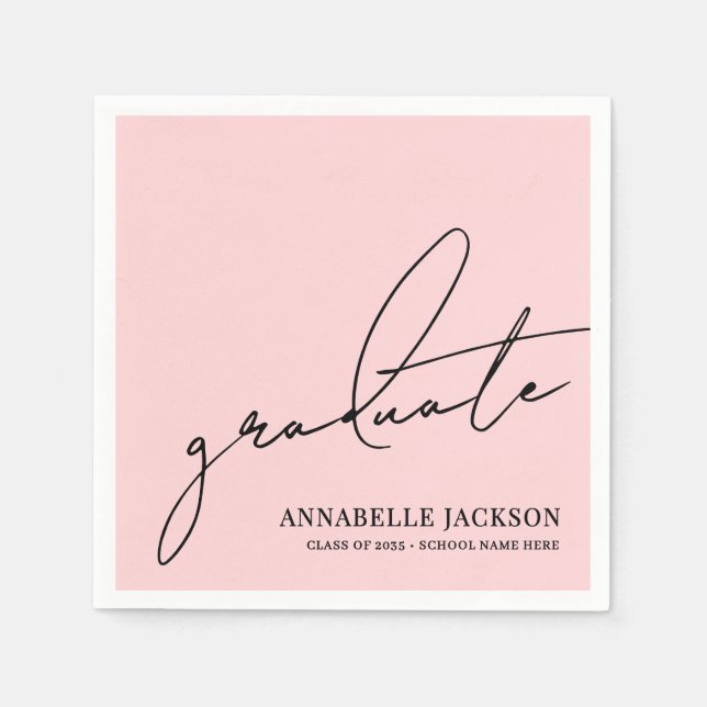 Pink Graduation Napkin (Front)