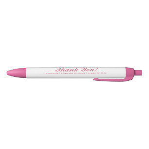 Pink Graduation Party Custom Favour Black Ink Pen