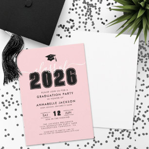 Pink Graduation Party Invitation