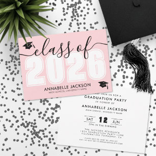 Pink Graduation Party Invitation