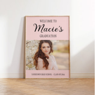 Pink Graduation Party Photo Poster