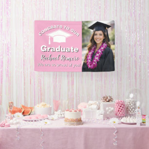Pink Graduation Photo Banner