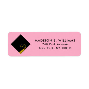 Pink Graduation Return Address Labels